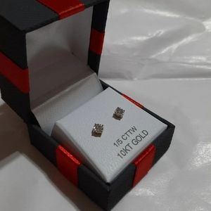 1/5 diamond earrings 10k gold